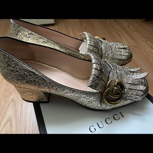 Gucci Metallic Mid-heel Pump